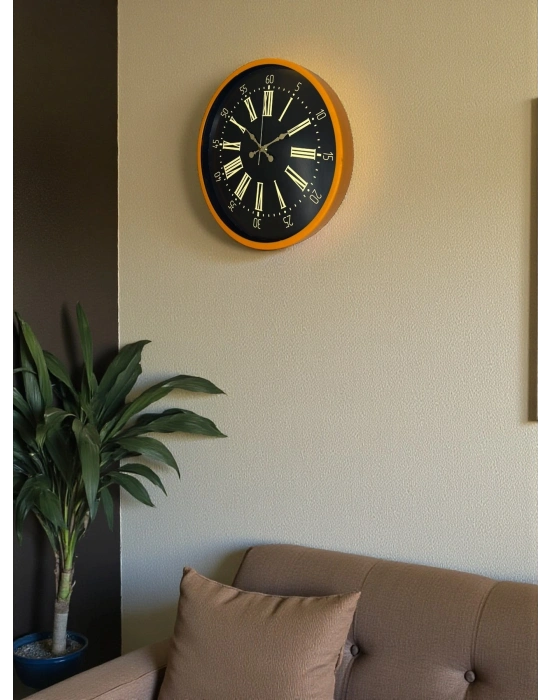 ® 36 Cm Turuncu Dekoratif Duvar Saati