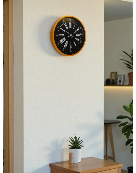 ® 36 Cm Turuncu Dekoratif Duvar Saati