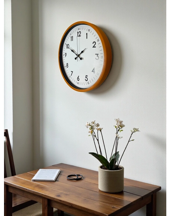 ® 36 Cm Turuncu Dekoratif Duvar Saati