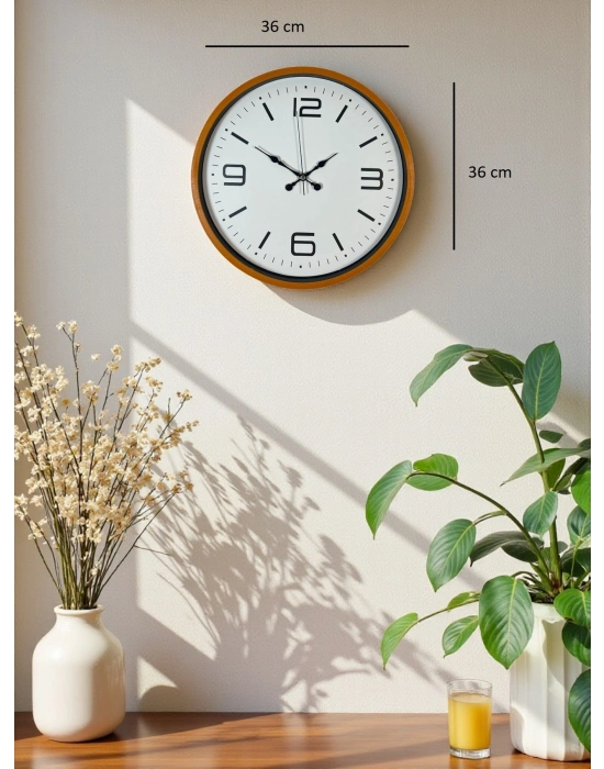 ® 36 Cm Turuncu Dekoratif Duvar Saati
