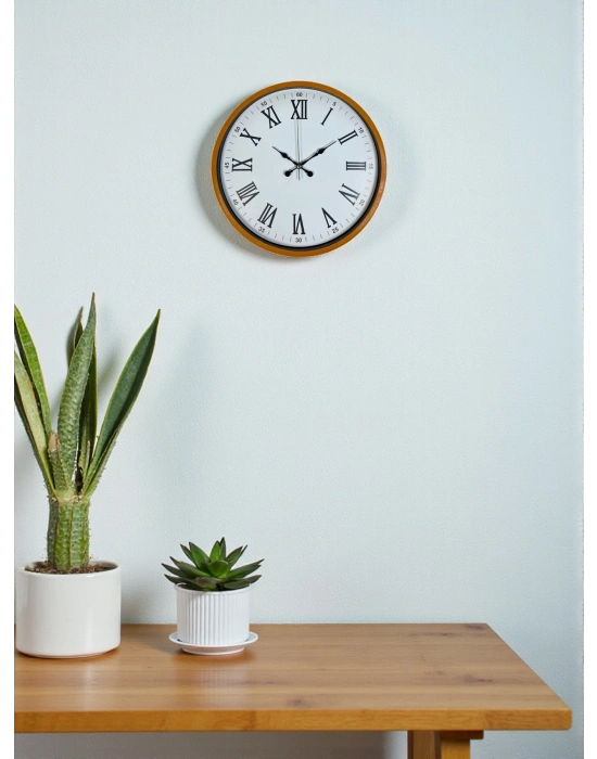 ® 36 Cm Turuncu Roma Rakamlı Duvar Saati