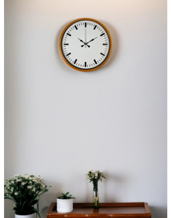 ® 36 Cm Turuncu Sade Şık Duvar Saati