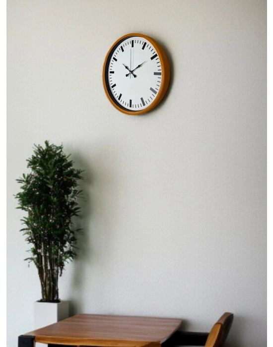 ® 36 Cm Turuncu Sade Şık Duvar Saati