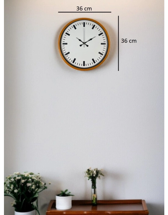 ® 36 Cm Turuncu Sade Şık Duvar Saati