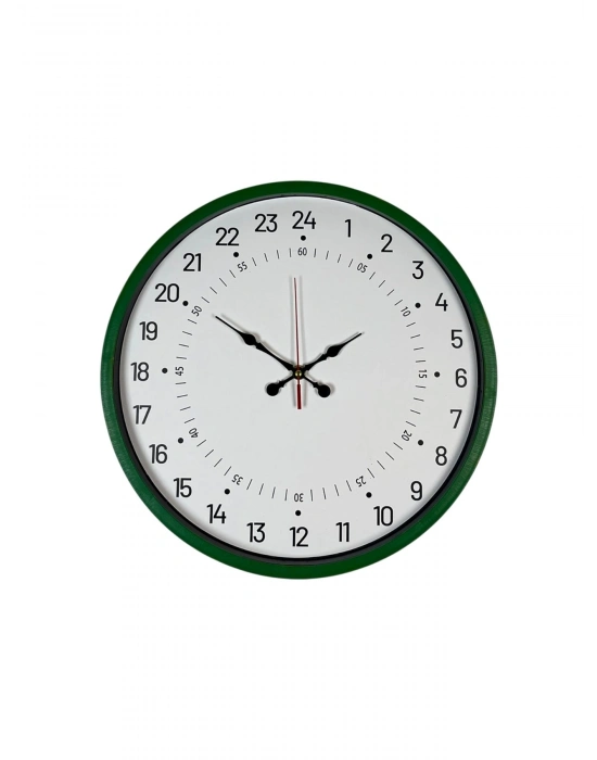 ® 36 Cm Yeşil 24 Saat Göstergeli Özel Tasarım Duvar Saati