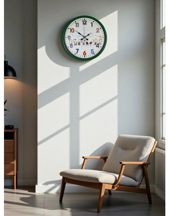 ® 36 Cm Yeşil Çocuk Odası Duvar Saati