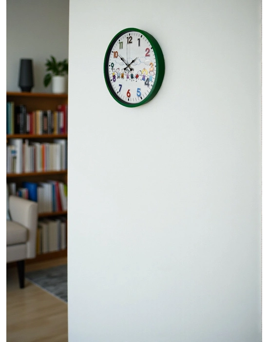® 36 Cm Yeşil Çocuk Odası Duvar Saati
