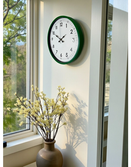 ® 36 Cm Yeşil Dekoratif Duvar Saati