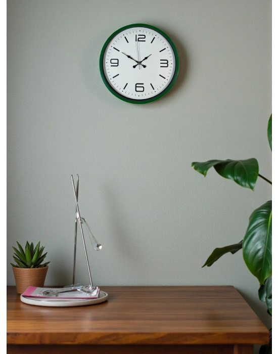 ® 36 Cm Yeşil Modern Dekoratif Duvar Saati