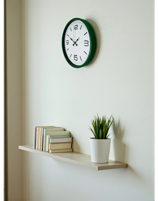 ® 36 Cm Yeşil Modern Dekoratif Duvar Saati