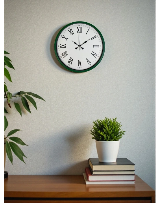 ® 36 Cm Yeşil Roma Rakamlı Duvar Saati