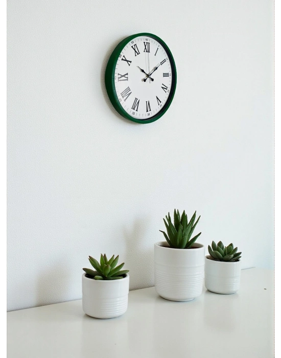 ® 36 Cm Yeşil Roma Rakamlı Duvar Saati