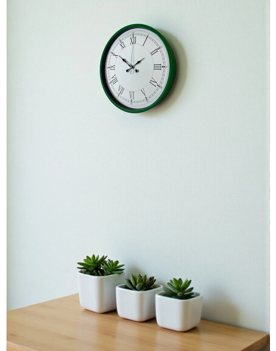 ® 36 Cm Yeşil Roma Rakamlı Duvar Saati