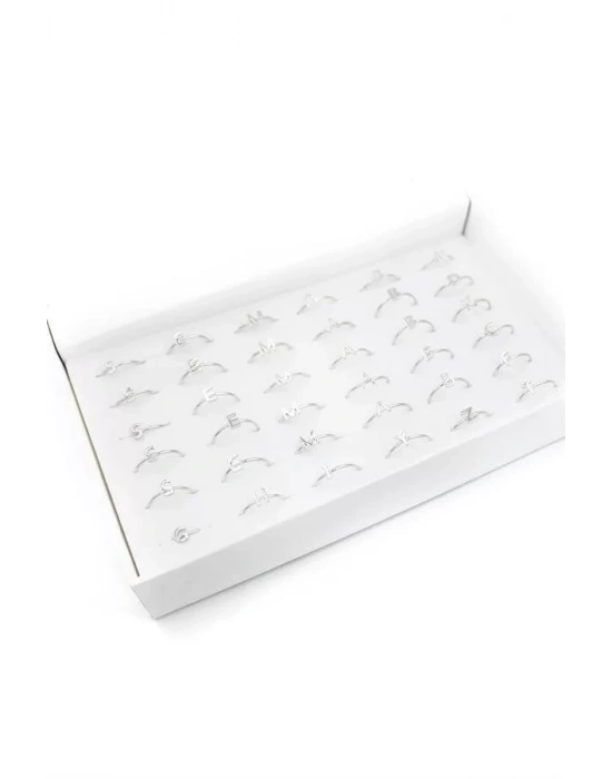 36lı Harf Yüzük - Gümüş