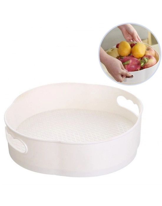 ®  360 Derece Dönebilen Mekanizmalı Yuvarlak Tepsi Formlu Sunum ve Servis Organizer Tablası