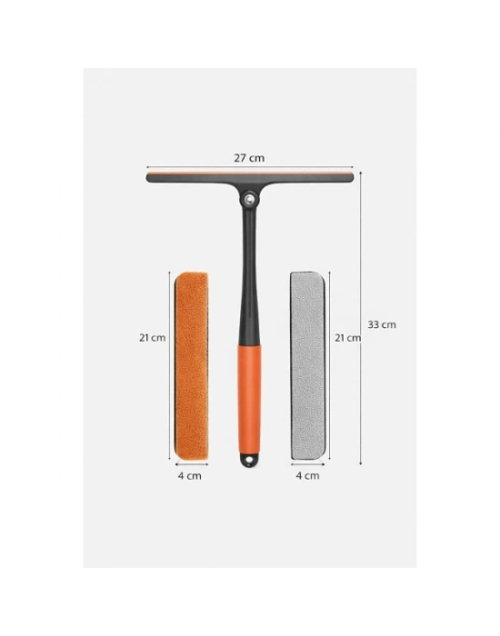 360 Derece Oynar Çift Başlıklı Çekçek Cam Temizleme Aparatı