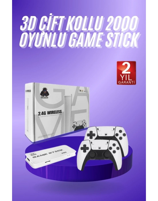 ® 3D 4K HD 2.4G Game Stick 4K Ultra Hd Oyun Konsolu Çift Kollu