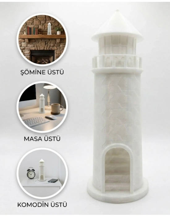® 3D Deniz Feneri Mumluk Dekoratif Masa Üstü Aksesuar