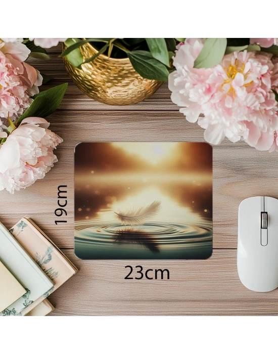 3D Dreamy Feather Tasarımlı Mouse Pad - 19x23 cm 2 mm Dikdörtgen İthal Baskılı Mouse Pad