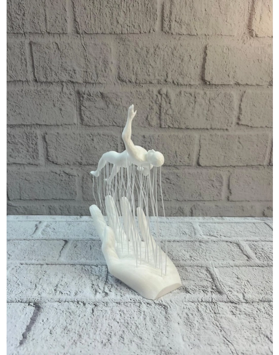 ® 3D El Formlu İnsan Figürü Beyaz Modern Ev ve Ofis Dekoru