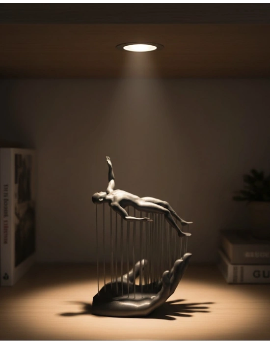 ® 3D El İnsan Figürü Gri Soyut Modern Dekoratif Biblo