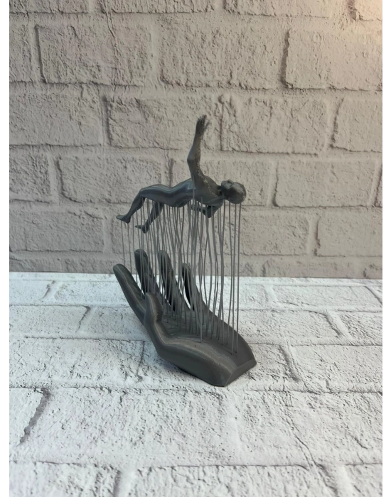 ® 3D El İnsan Figürü Gri Soyut Modern Dekoratif Biblo