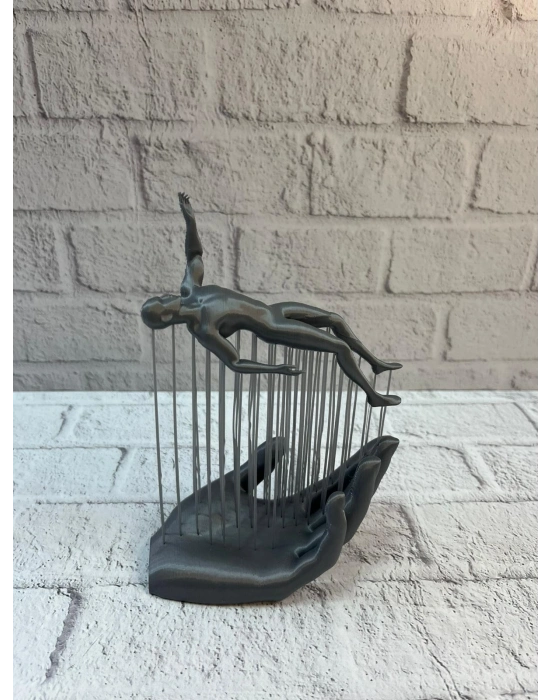 ® 3D El İnsan Figürü Gri Soyut Modern Dekoratif Biblo