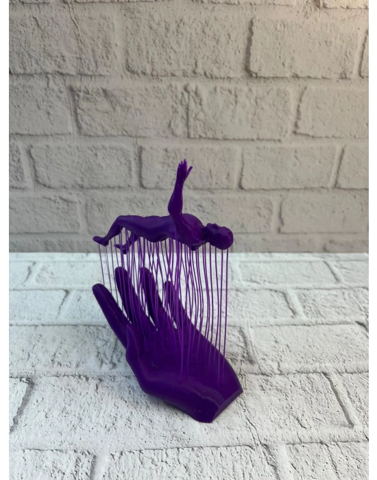 ® 3D El İnsan Figürü Mor Modern Masa Üstü Ev ve Ofis Dekoru