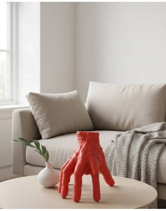 ® 3D Kırmızı El Dekor 17x16 cm Gotik ve Modern Tasarım Obje