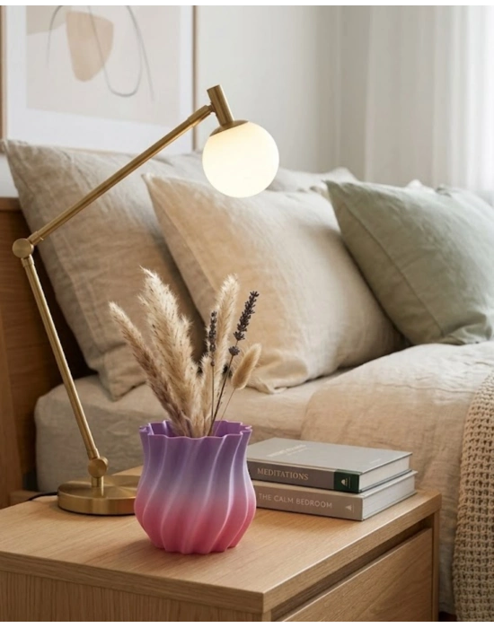 3D KIVRIMLI VAZO PEMBE