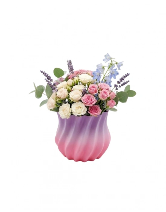 3D KIVRIMLI VAZO PEMBE