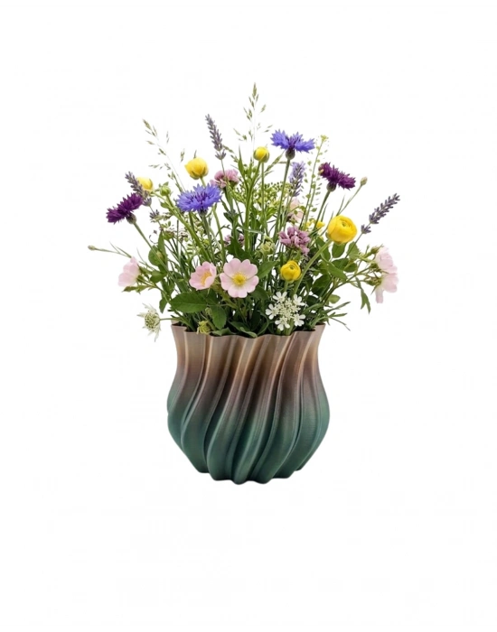 3D KIVRIMLI VAZO SİYAH