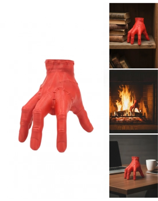 ® 3D Modern Kırmızı El Obje 17x16 cm Ev ve Ofis Dekorasyonu