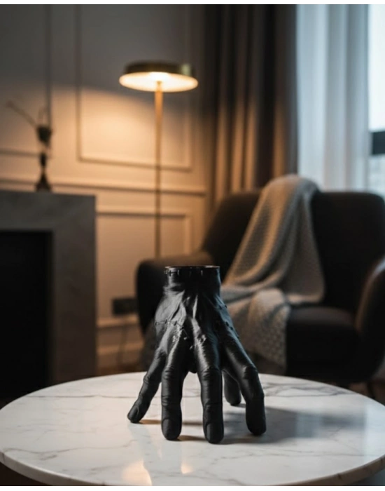 ® 3D Modern Siyah El Heykeli 27x22 cm Konsol ve Raf Üstü Dekor