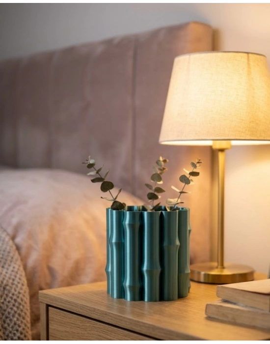 3D PARLAK YEŞİL VAZO