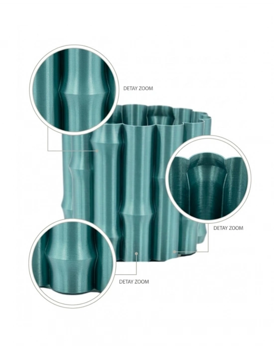 3D PARLAK YEŞİL VAZO