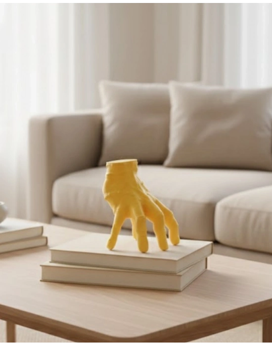 ® 3D Sarı El Tasarım Dekor 17x16 cm Konsol ve Şömine Üstü Aksesuar