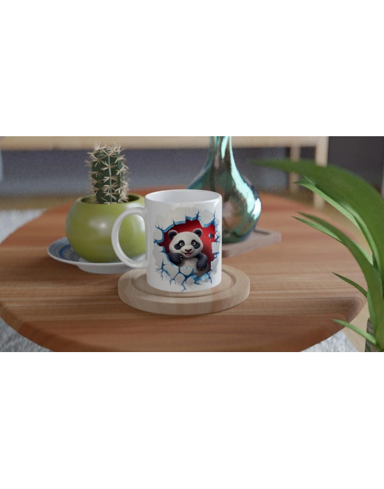 3D Sevimli Panda Baskılı Kupa Bardak