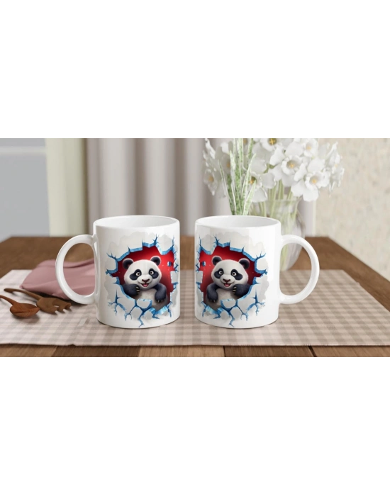 3D Sevimli Panda Baskılı Kupa Bardak