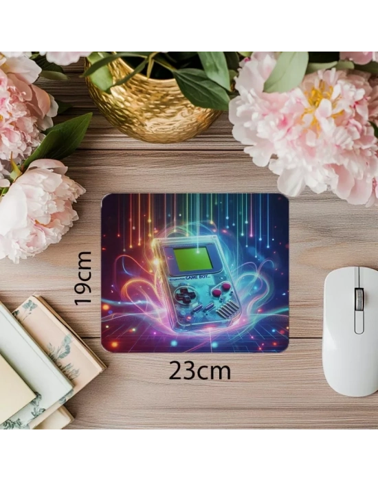 3D Stil Eski Oyun Makinesi Mouse Pad - 19x23 cm 2 mm Dikdörtgen İthal Baskılı Mouse Pad
