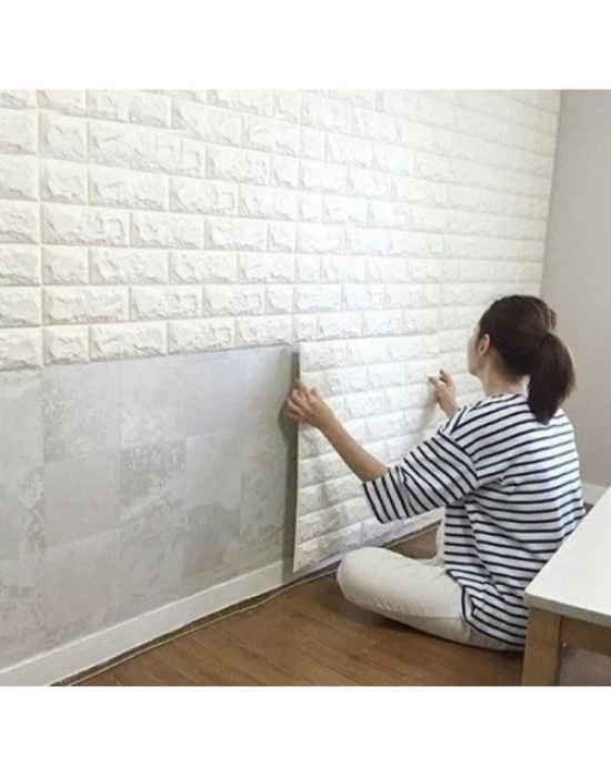 3D Tuğla Desenli Kendinden Yapışkanlı Duvar Paneli 58x38 cm