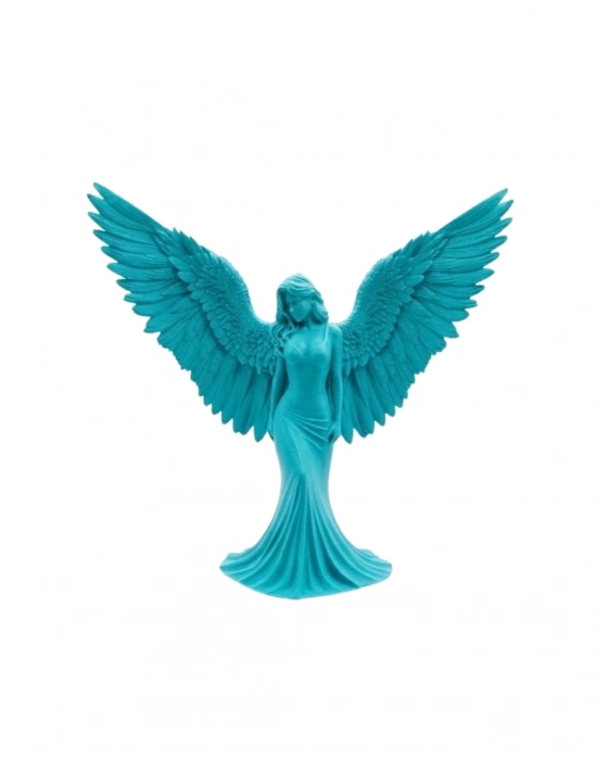 3D Turkuaz Melek İnsan Biblo  Estetik Dekoratif Obje