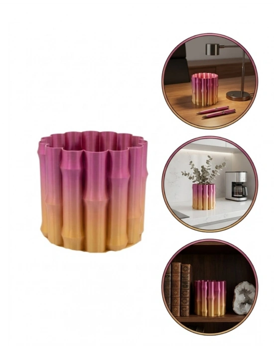 3D ÜRÜN MOR SARI VAZO