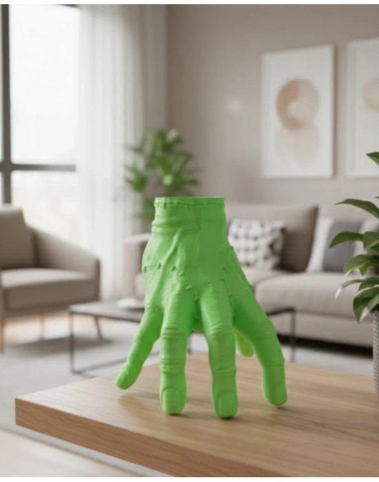 ® 3D Yeşil El Dekoratif Heykel 27x22 cm Büyük Boy Modern Tasarım