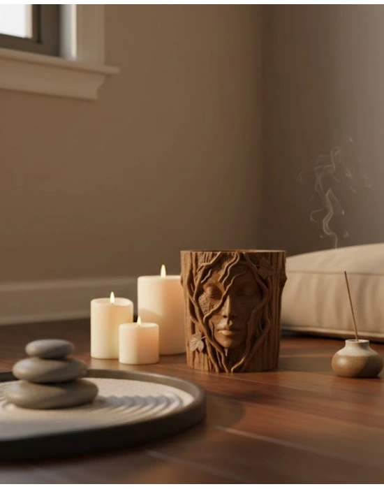 ® 3D Yüz Figürlü Doğa Konseptli Dekoratif Saksı Şık Vazo Tasarımı