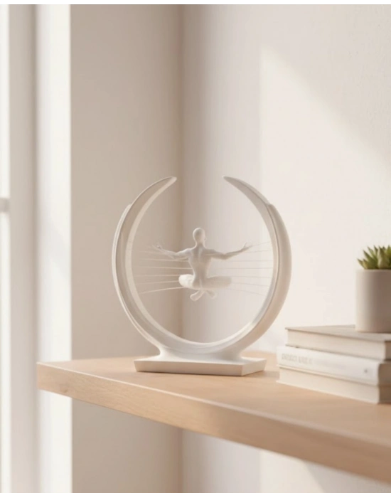 ® 3D Zen Heykeli Modern Ay Tasarımlı Meditasyon Biblosu