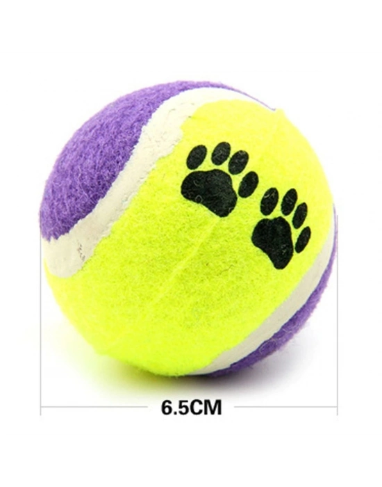 ®   3lü Renkli Desenli Tenis Topu Kedi Köpek Oyuncağı