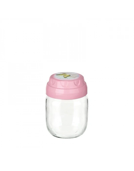 3lü Set Vintage Dekoratif Desenli Cam Kavanoz 425ml - 14,3 Oz