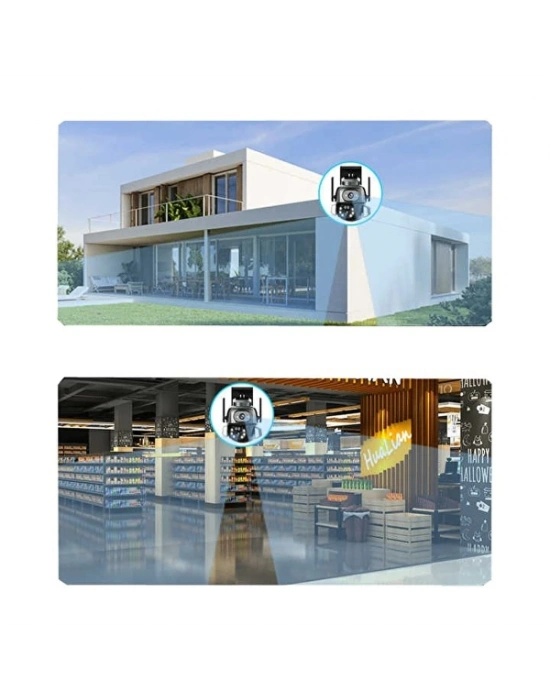 3MP + 3MP Wi-Fi IP TF Kart Girişli Optik Zoom Kamera