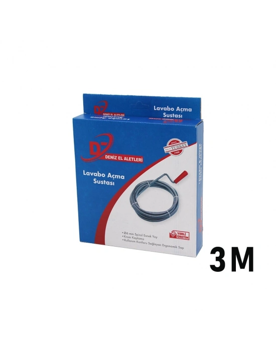 Deniz El Aletleri ( 3mt ) ( Susta ) ( Spiral Esnek Yay ) Lavabo & Gider Boru Açar*48